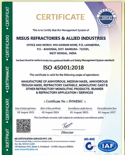 ISO 45001:2018 Certificate